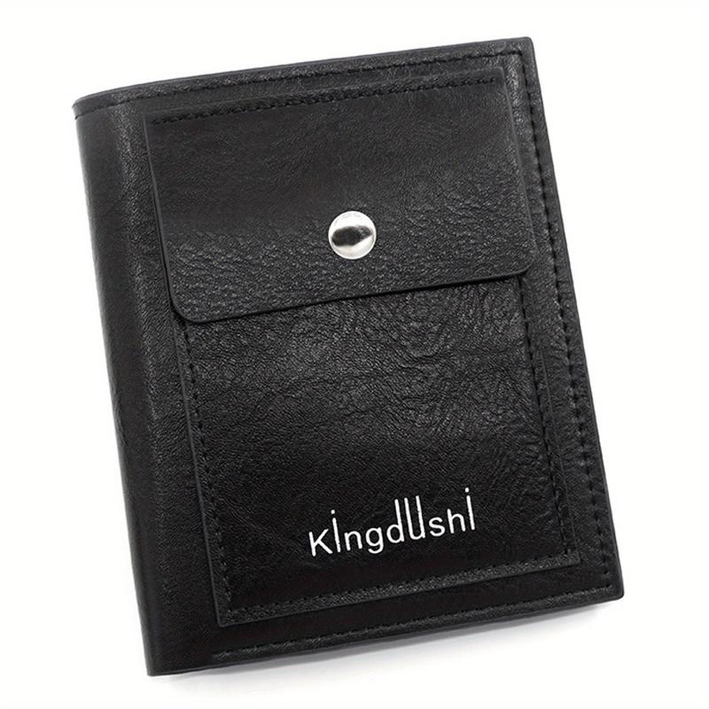 Men's Leather Tri Fold Wallet Money Clip Card Holder