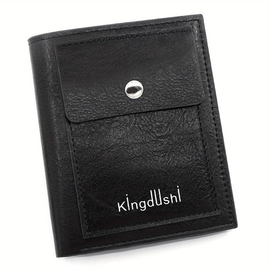 Men's Leather Tri Fold Wallet Money Clip Card Holder