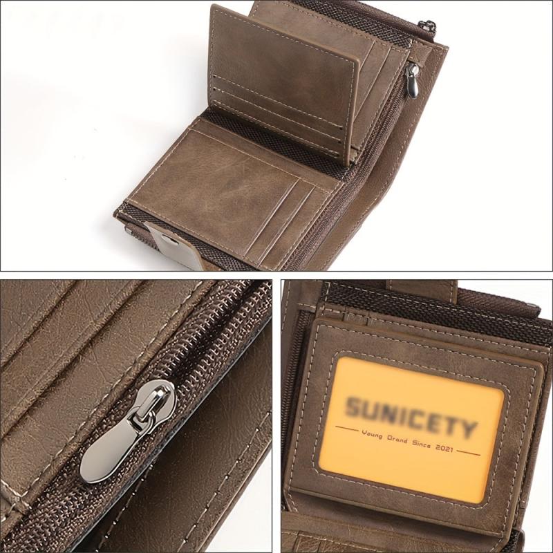 RFID Blocking Leather Wallet with Money Clip