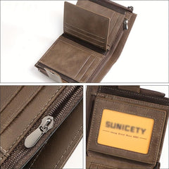 RFID Blocking Leather Wallet with Money Clip