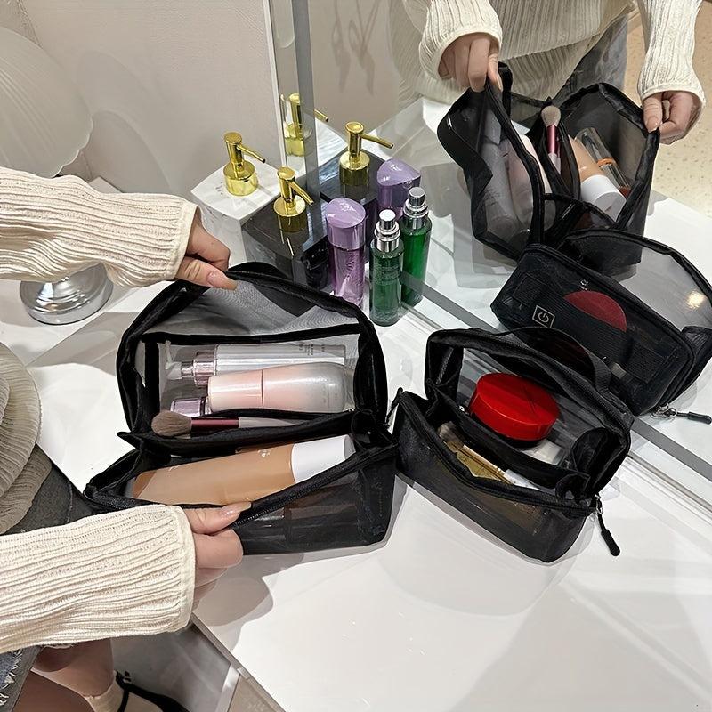Mesh Cosmetic Bag Zipper Makeup Bag Storage Bag