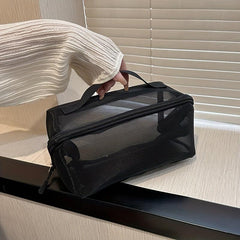 Mesh Cosmetic Bag Zipper Makeup Bag Storage Bag