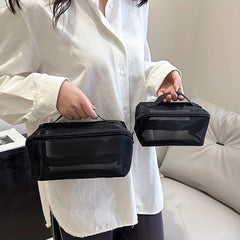 Mesh Cosmetic Bag Zipper Makeup Bag Storage Bag