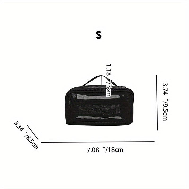 Mesh Cosmetic Bag Zipper Makeup Bag Storage Bag