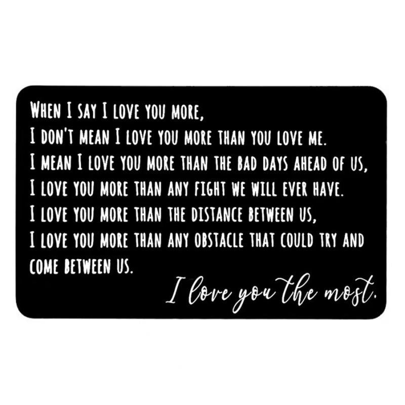 Romantic Lettering Aluminum Alloy Metal Card - Various Colors