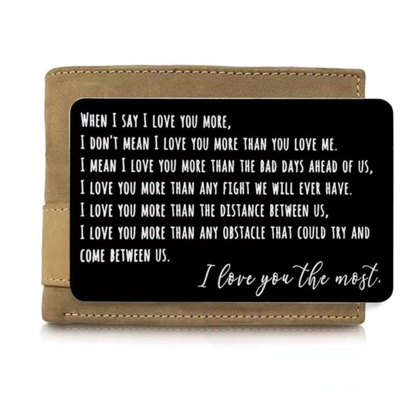 Romantic Lettering Aluminum Alloy Metal Card - Various Colors