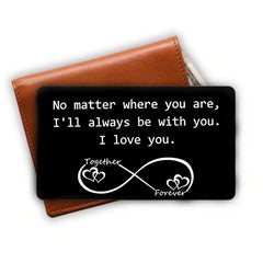 Love Note Mini Wallet Insert Unique Romantic Anniversary Gift Men Women