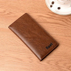Men's Long Vintage Card Bag Soft Leather Wallet