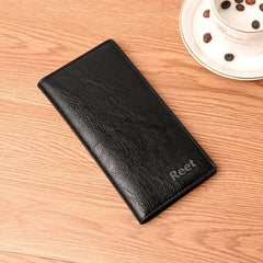 Men's Long Vintage Card Bag Soft Leather Wallet