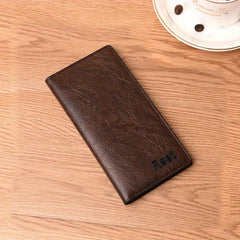 Men's Long Vintage Card Bag Soft Leather Wallet