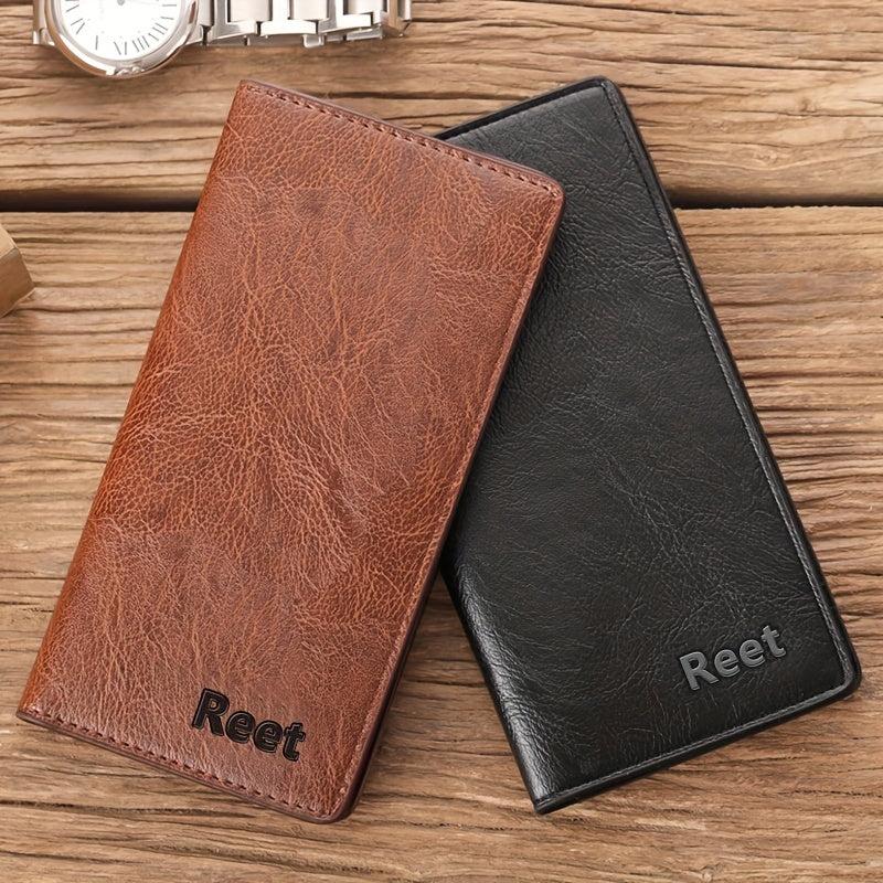 Men's Long Vintage Card Bag Soft Leather Wallet