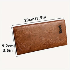 Men's Long Vintage Card Bag Soft Leather Wallet