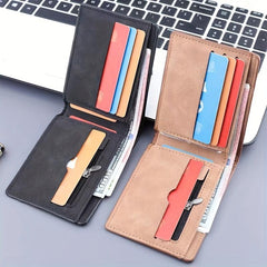 Men's Short Wallet Card Holder Coin Pouch Soft Leather Horizontal
