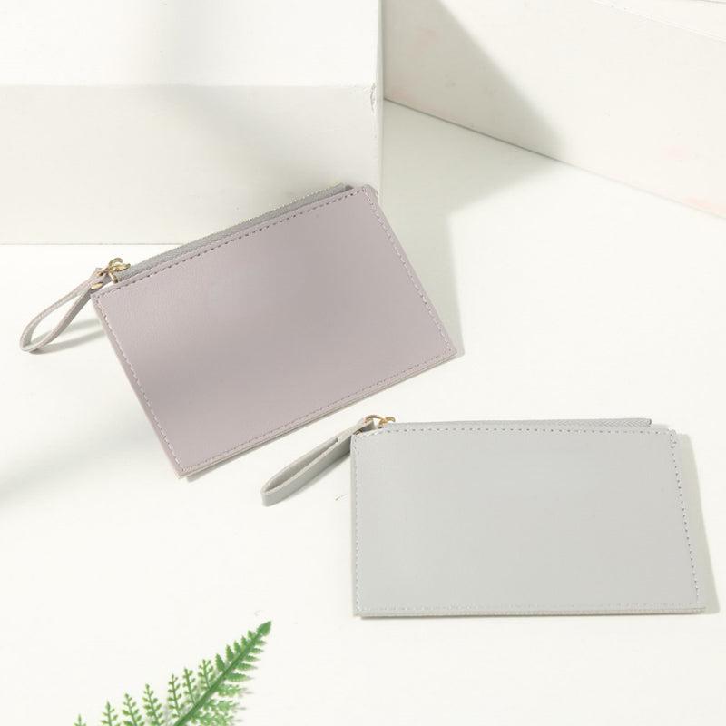 PU Leather ID Card Holder Zipper Coin Purse Credit Card Holder