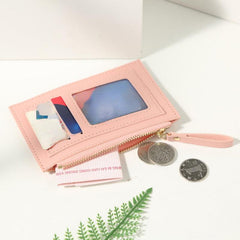 PU Leather ID Card Holder Zipper Coin Purse Credit Card Holder