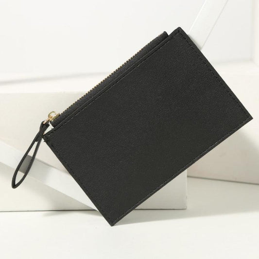 PU Leather ID Card Holder Zipper Coin Purse Credit Card Holder