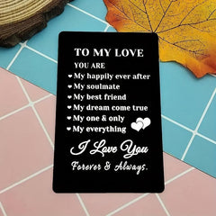 Engraved Aluminum Alloy Wallet Insert Card - Gift For Him