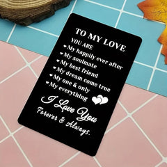 Engraved Aluminum Alloy Wallet Insert Card - Gift For Him