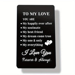 Engraved Aluminum Alloy Wallet Insert Card - Gift For Him