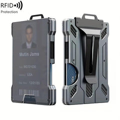 Minimalist Aluminum Card Holder RFID Wallet Money Clip