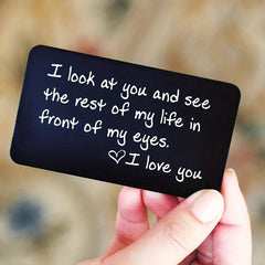 I Love You Aluminum Wallet Insert Card