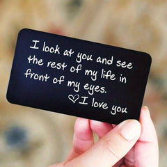 I Love You Aluminum Wallet Insert Card