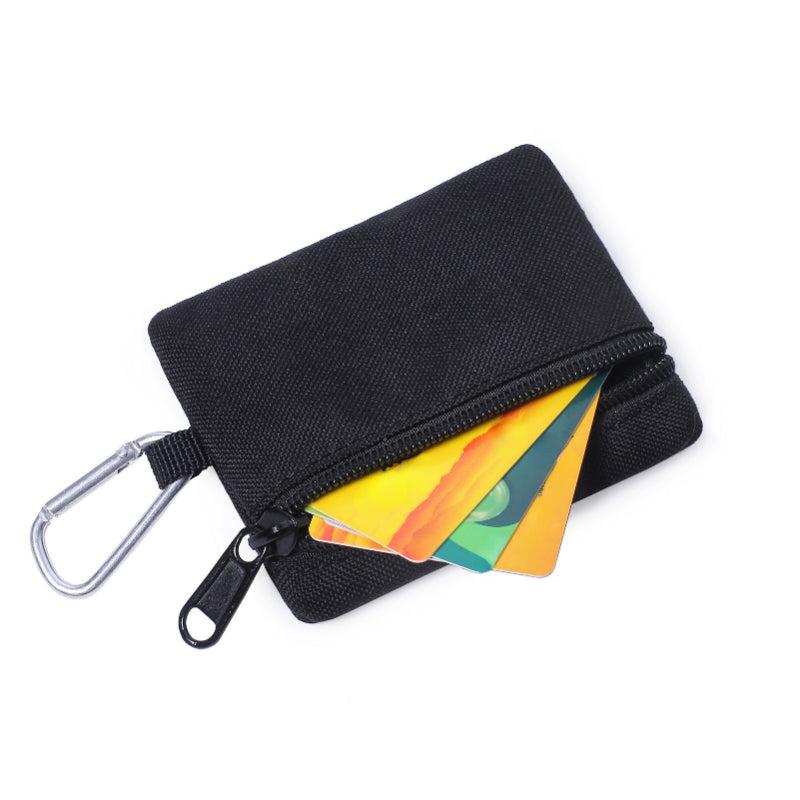 Portable Key Card Case with Zipper Outdoor Coin Purse Traffic Card Holder