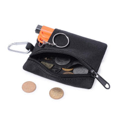 Portable Key Card Case with Zipper Outdoor Coin Purse Traffic Card Holder