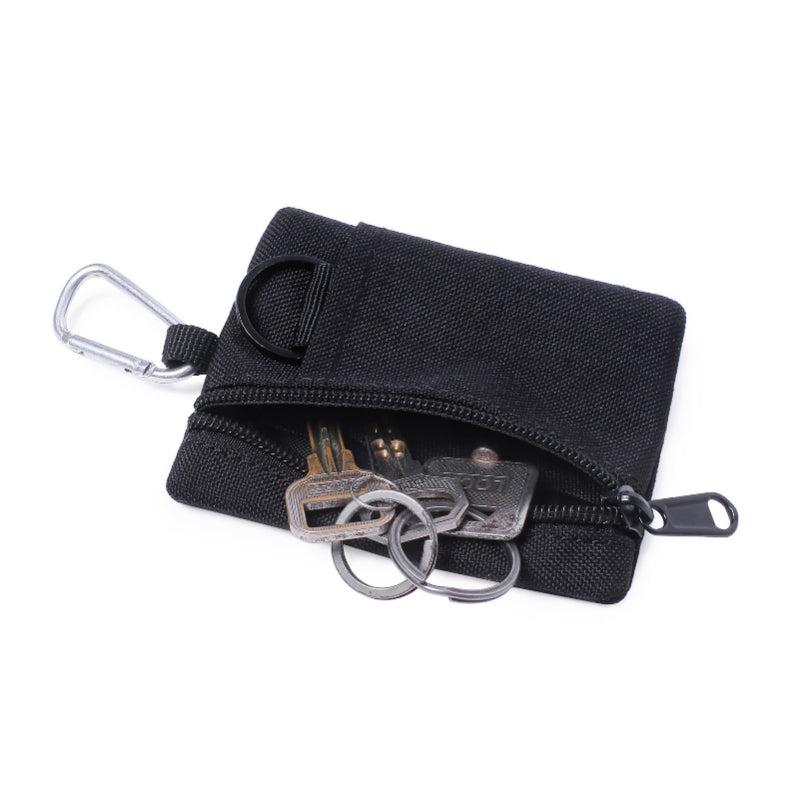 Portable Key Card Case with Zipper Outdoor Coin Purse Traffic Card Holder