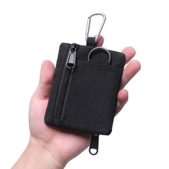 Portable Key Card Case with Zipper Outdoor Coin Purse Traffic Card Holder