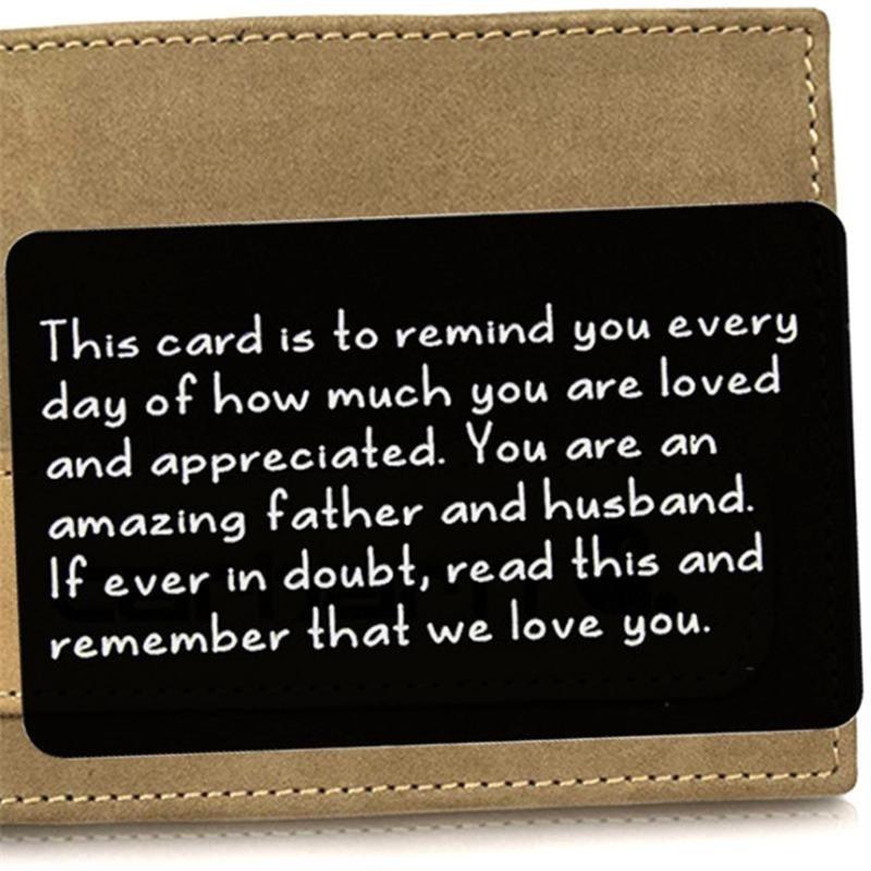 Engraved I Love You Wallet Metal Card Insert - Groom Gift