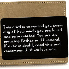 Engraved I Love You Wallet Metal Card Insert - Groom Gift
