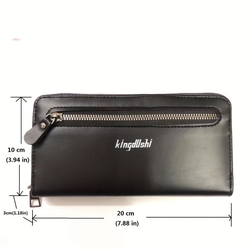 Men's Leather Long Wallet Business Clutch Bag