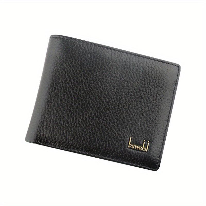 Men's Short Cowhide Business Leather Wallet