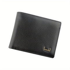 Men's Short Cowhide Business Leather Wallet