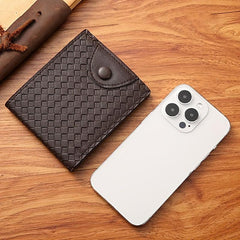 Men's Braided Pattern Short Wallet Large Capacity Card Holder