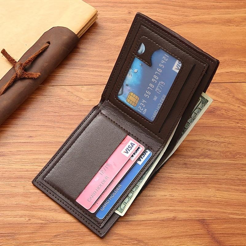 Men's Braided Pattern Short Wallet Large Capacity Card Holder