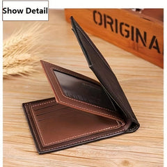 Men's Vintage Leather Wallet with Coin Pocket and Card Slots
