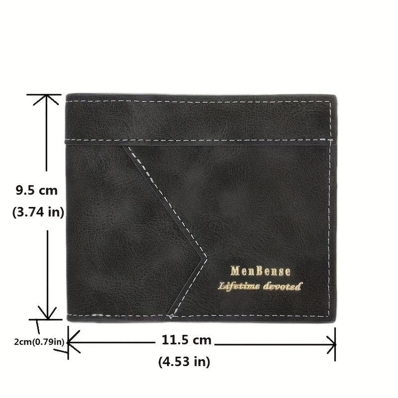 Men's Vintage Leather Wallet with Coin Pocket and Card Slots