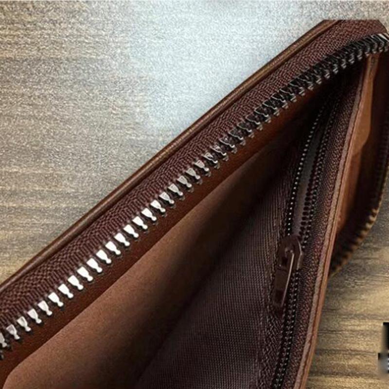 Pattern Zipper Card Holder Short Wallet Leather Large Capacity