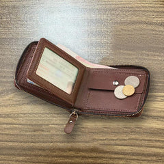 Pattern Zipper Card Holder Short Wallet Leather Large Capacity
