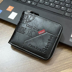 Pattern Zipper Card Holder Short Wallet Leather Large Capacity