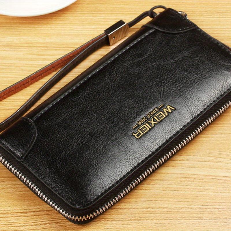 Men's PU Leather Business Clutch Long Wallet