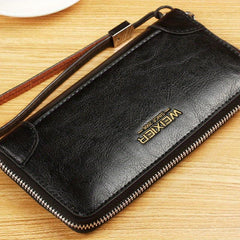 Men's PU Leather Business Clutch Long Wallet