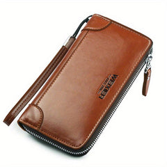 Men's PU Leather Business Clutch Long Wallet