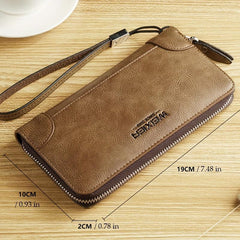 Men's PU Leather Business Clutch Long Wallet