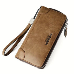 Men's PU Leather Business Clutch Long Wallet