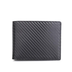 Carbon Fiber Travel Slim Wallet 12 Slots RFID Blocking Bifold Wallet Black/Brown