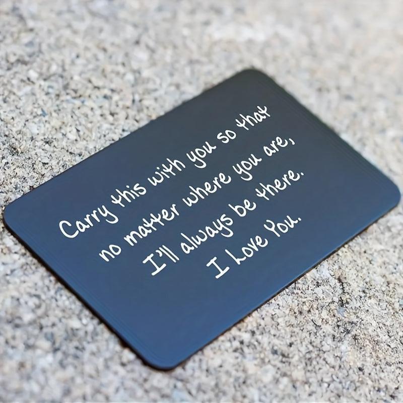 I Love You Aluminum Wallet Insert Card Romantic Gift for Boyfriend Husband