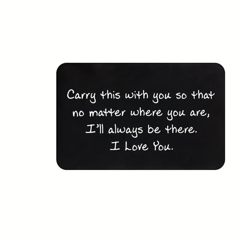 I Love You Aluminum Wallet Insert Card Romantic Gift for Boyfriend Husband